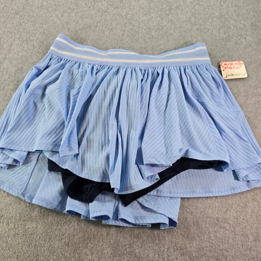 Free People Sultry High Dive Skirt Shorts Blue  Athletic Tennis Skort Size M